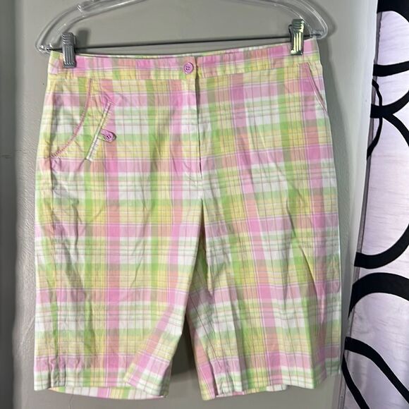 E & P Pro pink plaid, golf shorts, size 6 - Picture 1 of 9